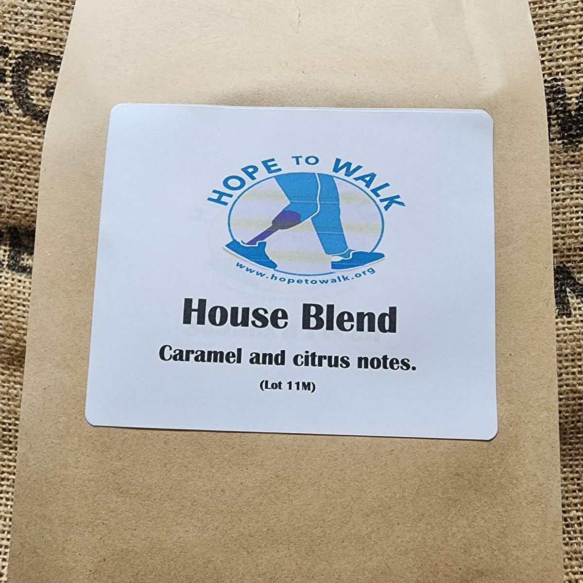 House Blend coffee bag, Hope to Walk edition, Legacy Farms
