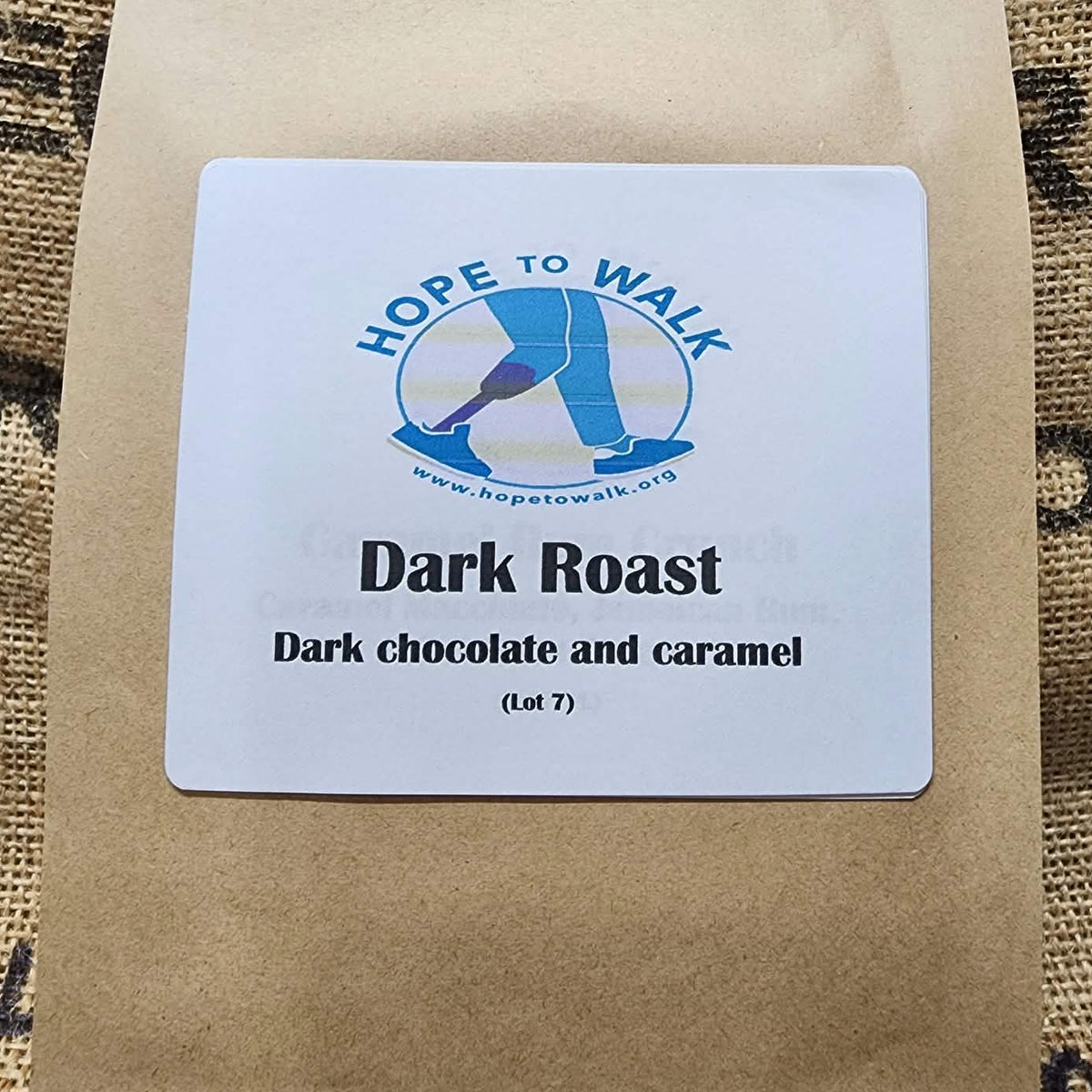 Dark Roast coffee bag, Hope to Walk edition, Legacy Farms