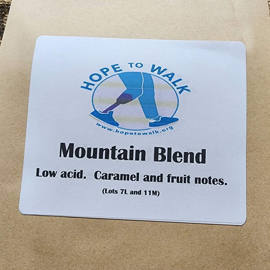 Mountain Blend coffee bag, Hope to Walk edition, Legacy Farms