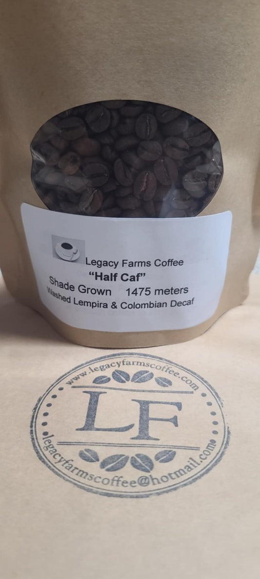 Half-Caf coffee bag, Legacy Farms